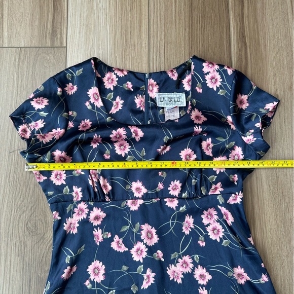 Vintage 1990s Navy & Pink Floral Mini Dress - Picture 8 of 13